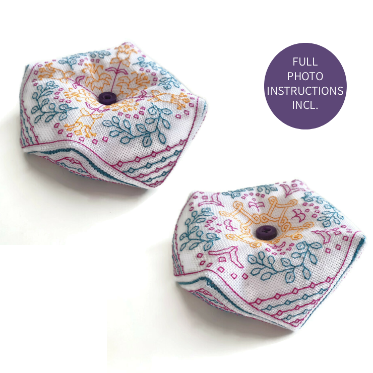 Sunshine Biscornu Blackwork Pattern by Peppermint Purple