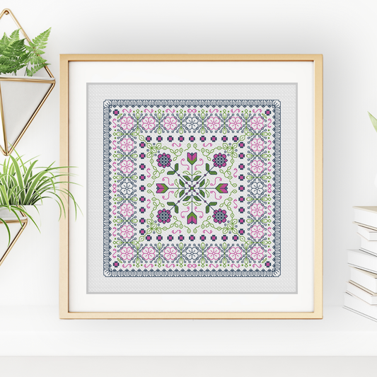 Hints of Flowers Blackwork Pattern by Peppermint Purple