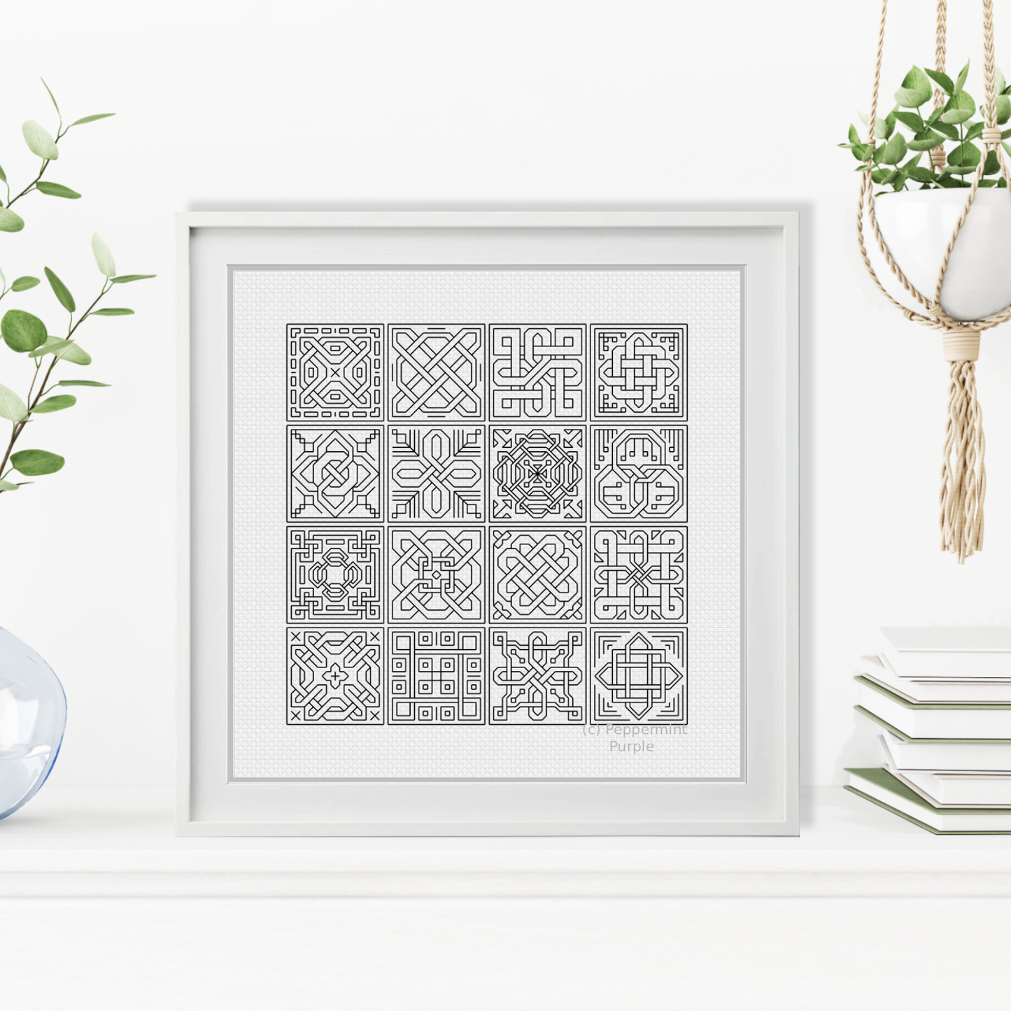 Celtic Love Knots Blackwork Pattern by Peppermint Purple