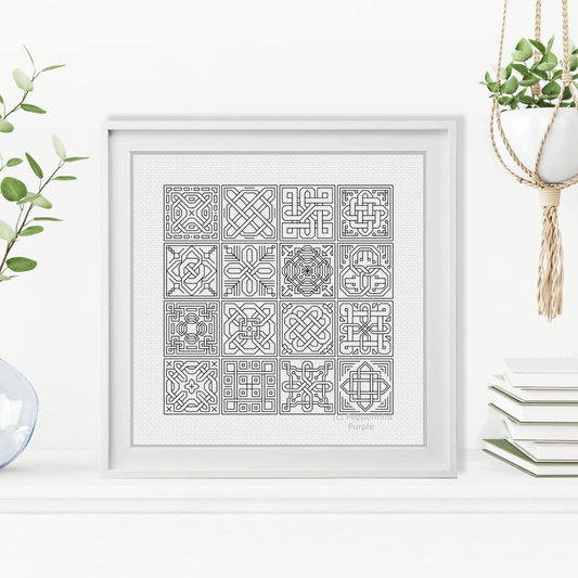 Celtic Love Knots Blackwork Pattern by Peppermint Purple