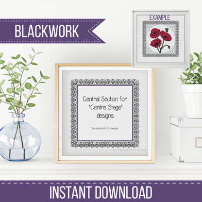 Centre Stage - Border 12 Blackwork Pattern by Peppermint Purple