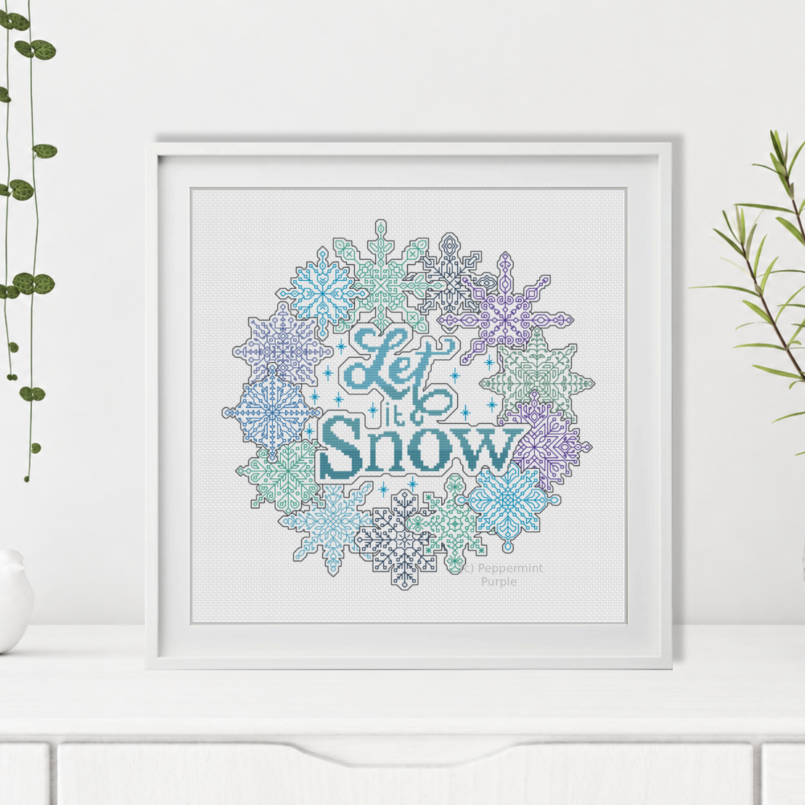 Blackwork Snowflakes Blackwork Pattern by Peppermint Purple