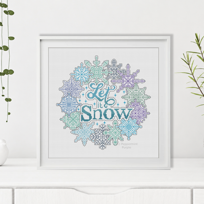 Blackwork Snowflakes Blackwork Pattern by Peppermint Purple