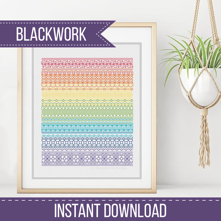 Blackwork Bands Blackwork Pattern by Peppermint Purple