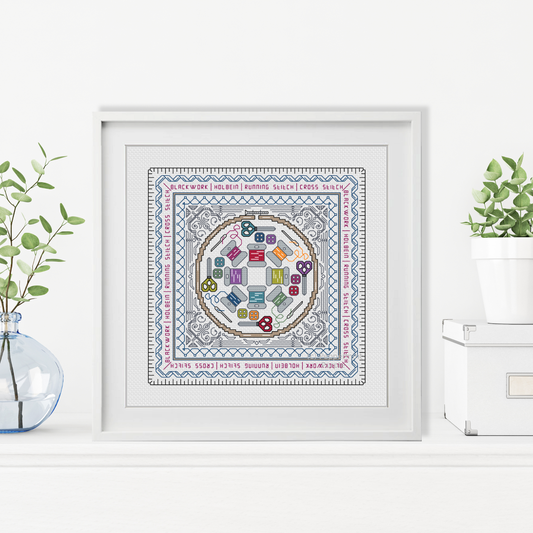 Hints Of Stitching Blackwork Pattern by Peppermint Purple