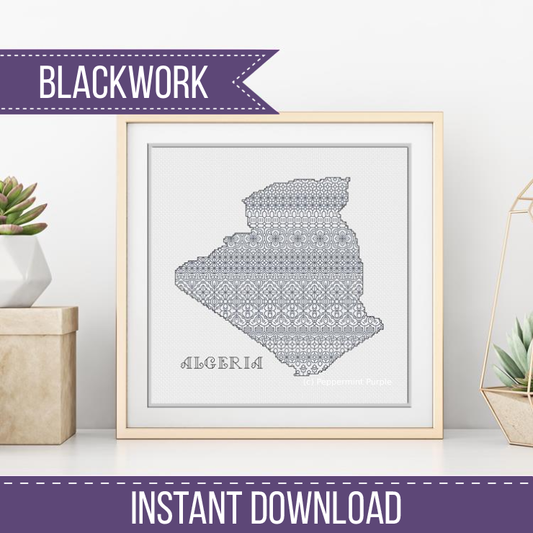 Algeria Blackwork Pattern Blackwork Pattern by Peppermint Purple