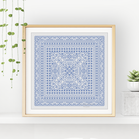 Study In Delft Blue Blackwork Study In Colour by Peppermint Purple