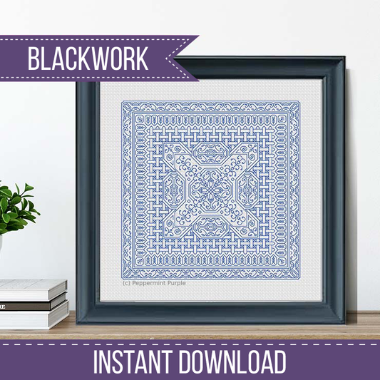 Study In Delft Blue Blackwork Study In Colour by Peppermint Purple