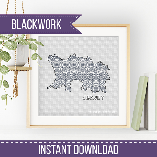 Jersey Blackwork Blackwork Pattern by Peppermint Purple