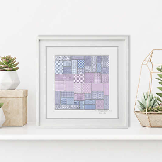 Blackwork Rectangles Blackwork Pattern by Peppermint Purple