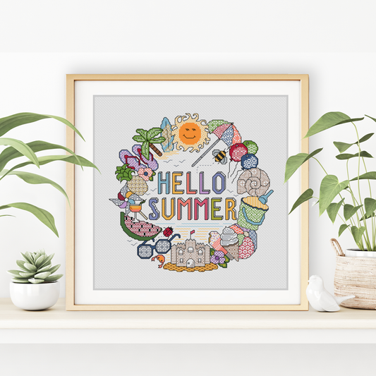 Hello Summer Blackwork Pattern by Peppermint Purple