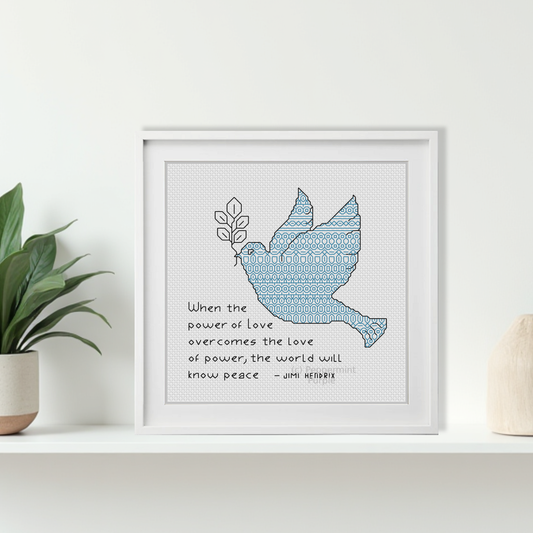 Peace Charity Blackwork Pattern by Peppermint Purple