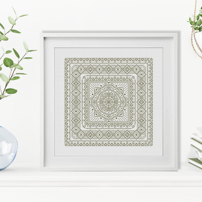 Study In Khaki Green Blackwork Study In Colour by Peppermint Purple