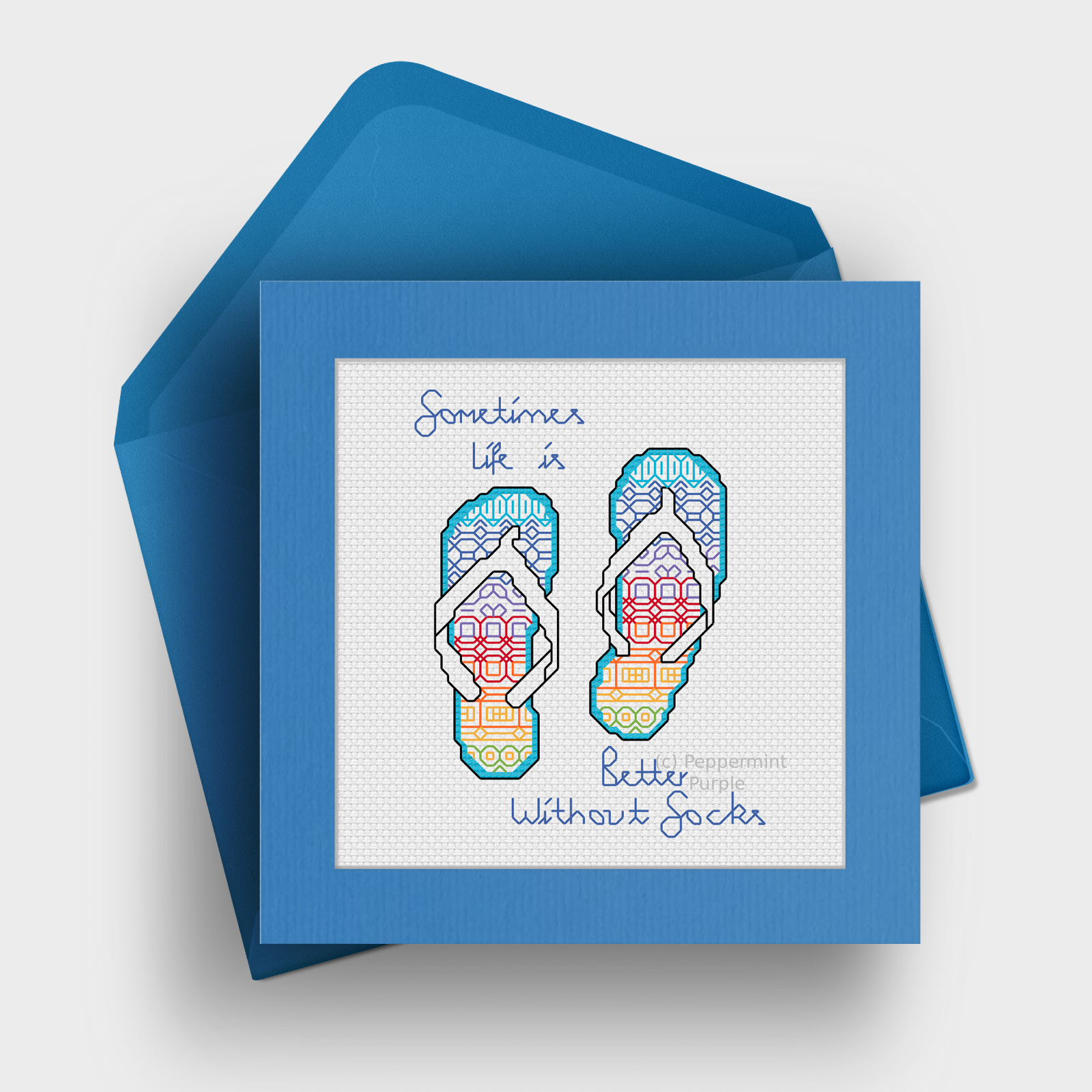 Life without Socks Blackwork Pattern by Peppermint Purple
