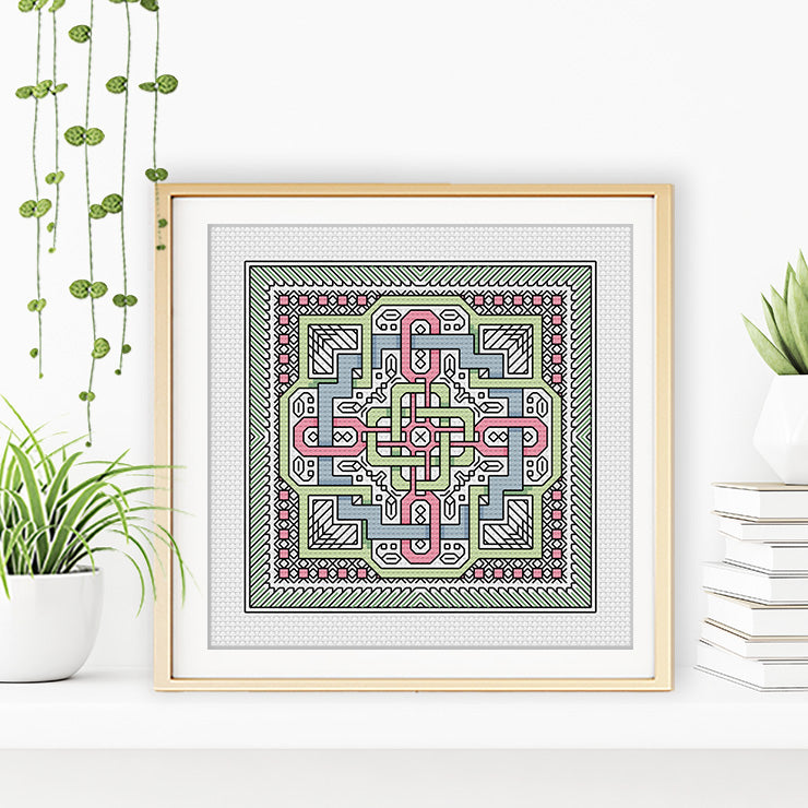Mini Hints of Celtic Knots Blackwork Pattern by Peppermint Purple
