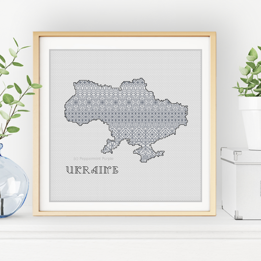 Ukraine Blackwork Pattern Blackwork Pattern by Peppermint Purple