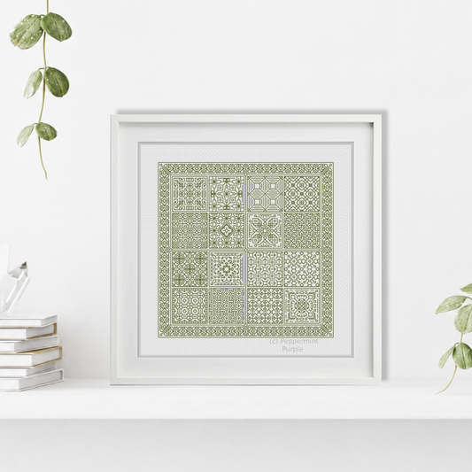 Relax in Avocado Blackwork Blackwork Pattern by Peppermint Purple