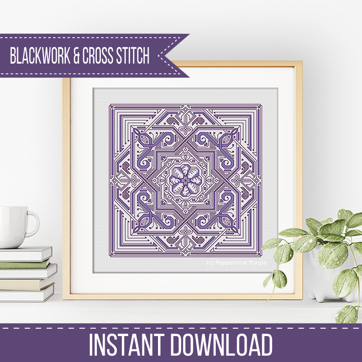 Hints of Violet Blackwork Pattern by Peppermint Purple