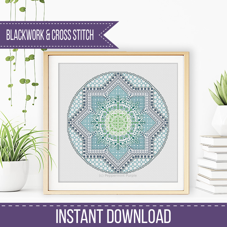 Ombre Mandala Blackwork Pattern by Peppermint Purple