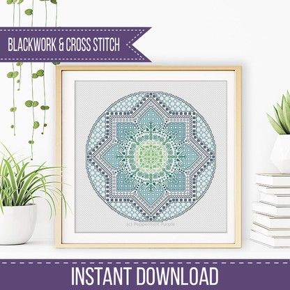 Ombre Mandala Blackwork Pattern by Peppermint Purple