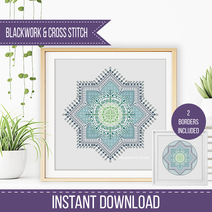 Ombre Mandala Blackwork Pattern by Peppermint Purple