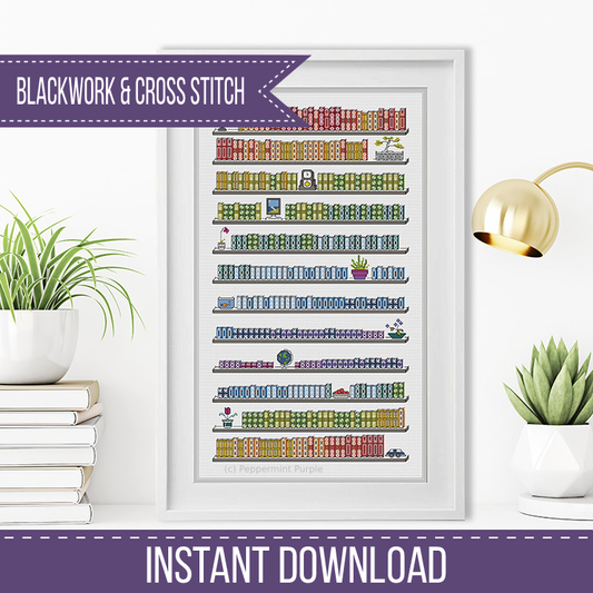 Books Daily Temperature Chart Blackwork Pattern by Peppermint Purple