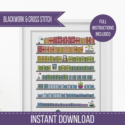 Books Daily Temperature Chart Blackwork Pattern by Peppermint Purple