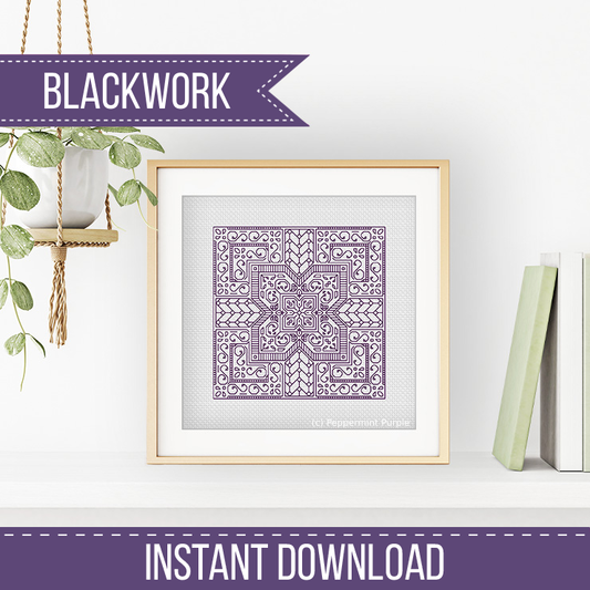 Mini Study In Violet Blackwork Pattern by Peppermint Purple