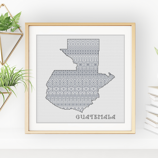 Guatemala Blackwork Pattern Blackwork Pattern by Peppermint Purple