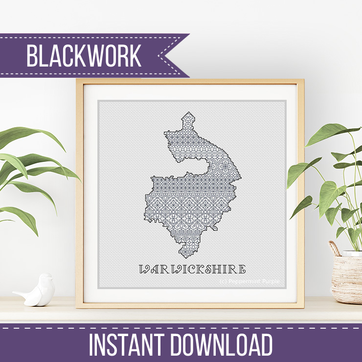 Warwickshire Blackwork Pattern Blackwork Pattern by Peppermint Purple