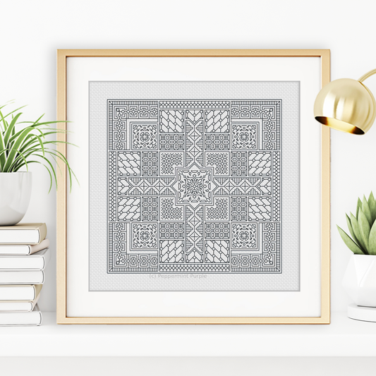 Relax in Pewter Blackwork Pattern by Peppermint Purple
