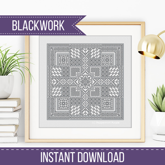 Relax in Pewter Blackwork Pattern by Peppermint Purple