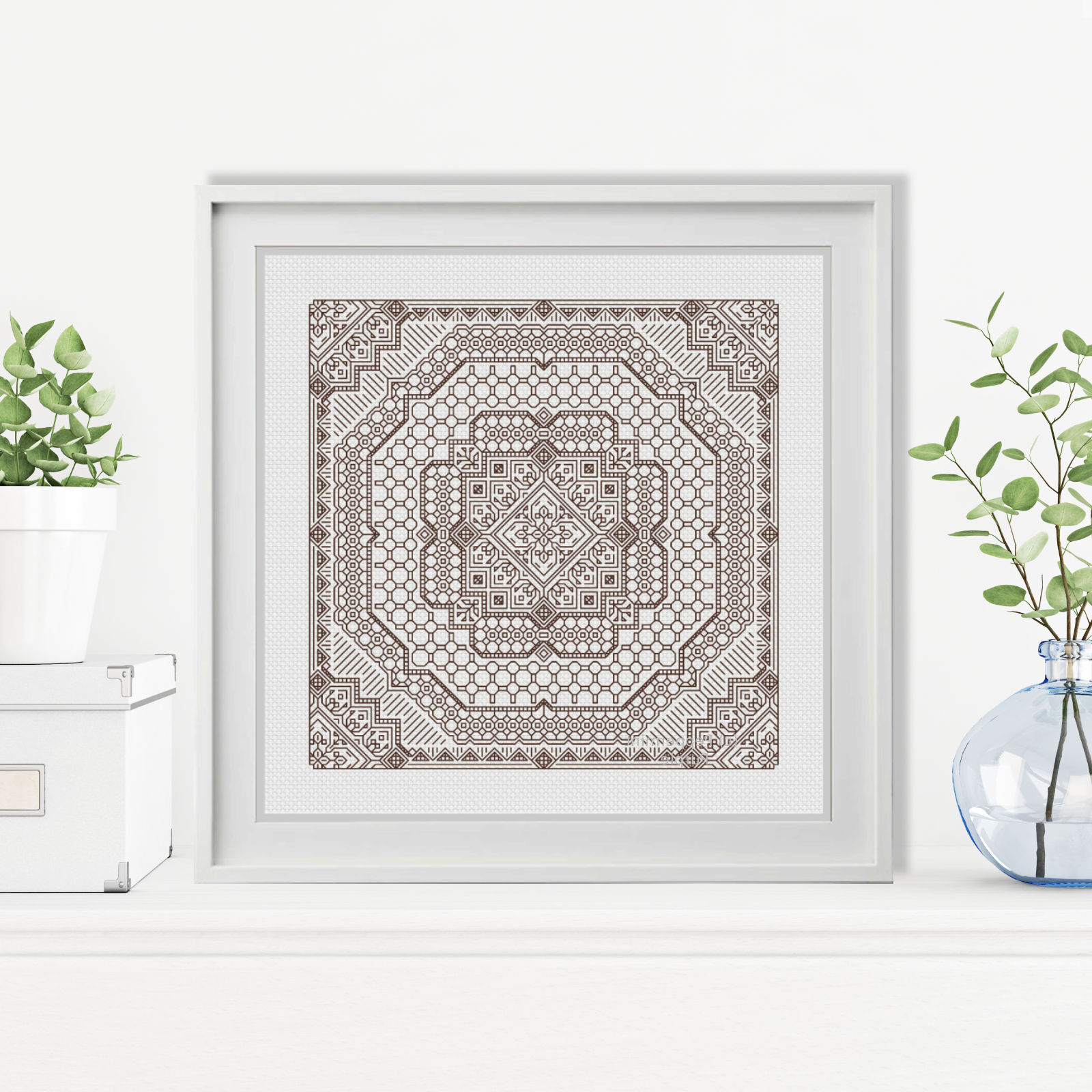 Study In Coffee Brown Blackwork Pattern by Peppermint Purple