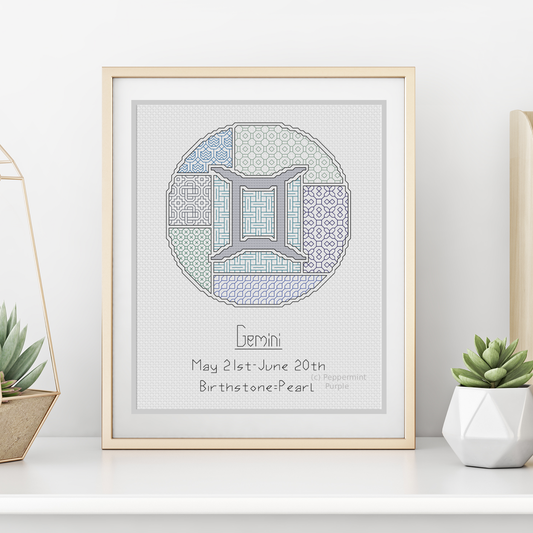 Gemini Blackwork Blackwork Pattern by Peppermint Purple