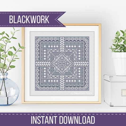 Relax in Navy Blackwork Pattern by Peppermint Purple