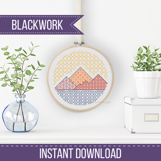 Distant Dreams Blackwork Pattern by Peppermint Purple