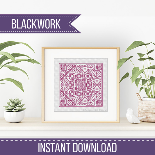 Mini Study In Plum Blackwork Pattern by Peppermint Purple