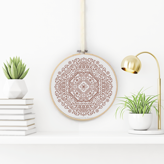 Mandala in Mahogany Blackwork Pattern by Peppermint Purple