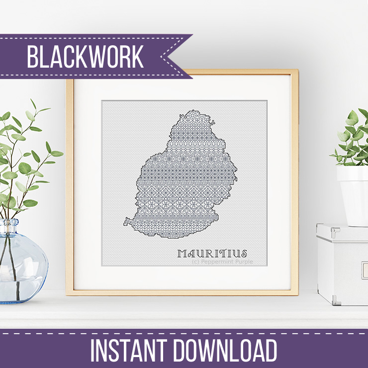 Mauritius Blackwork Pattern Blackwork Pattern by Peppermint Purple