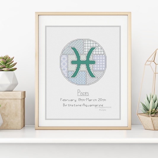 Pisces Blackwork Blackwork Pattern by Peppermint Purple