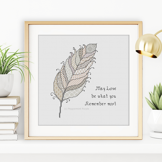 Remember Love - Feather Blackwork Pattern by Peppermint Purple