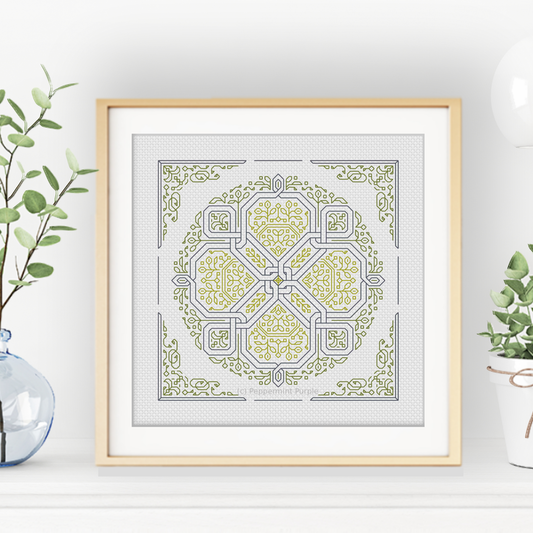 Celtic Knot Mandala Blackwork Pattern by Peppermint Purple