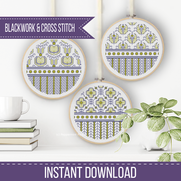 The Wallpaper Collection - Set 1 Blackwork Pattern by Peppermint Purple