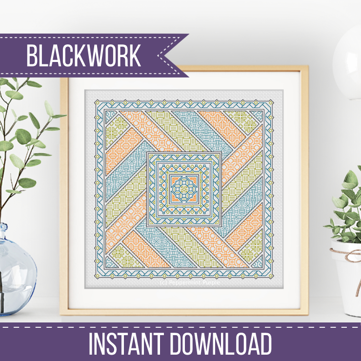Parquet Blackwork Pattern by Peppermint Purple