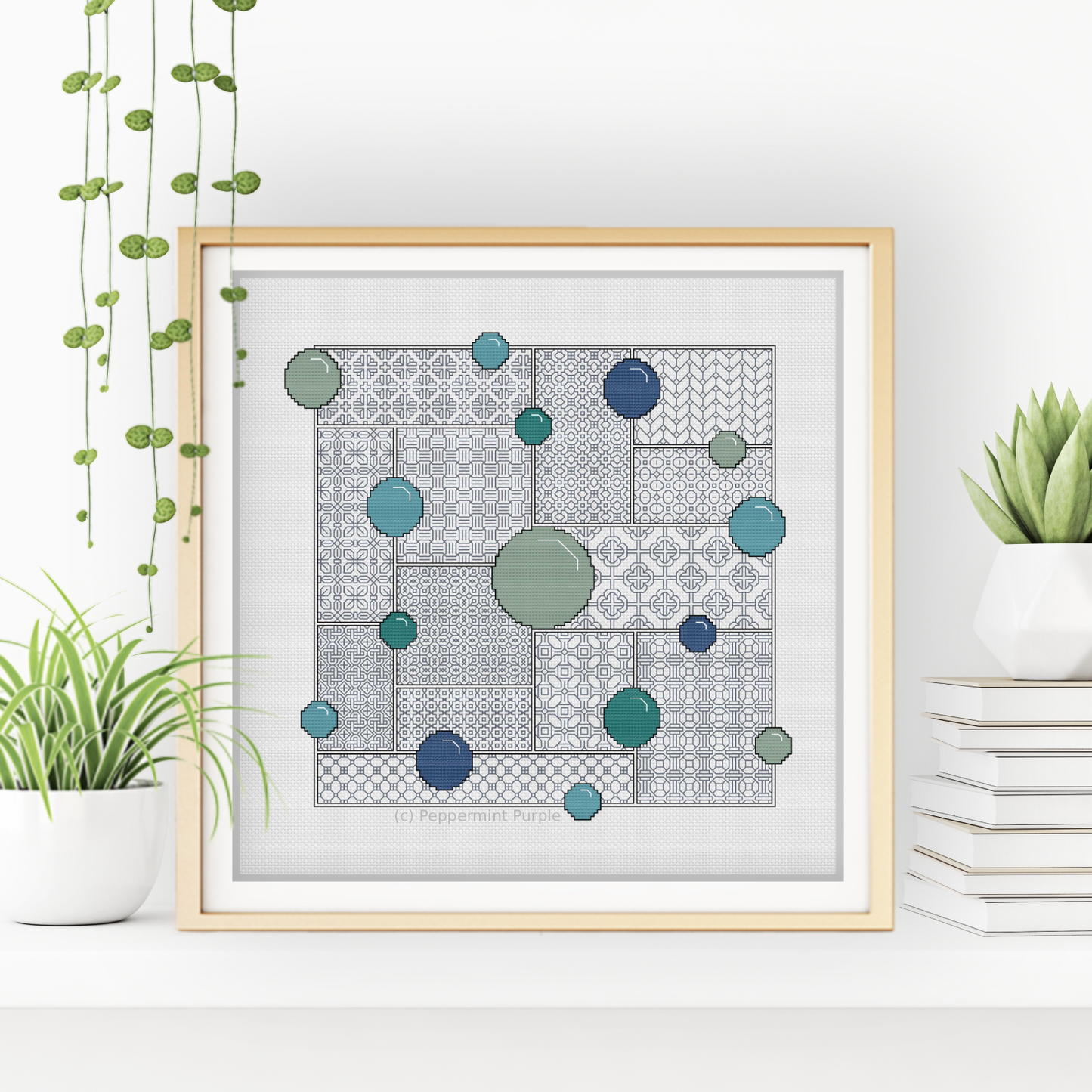 Bubbles Blackwork Pattern by Peppermint Purple