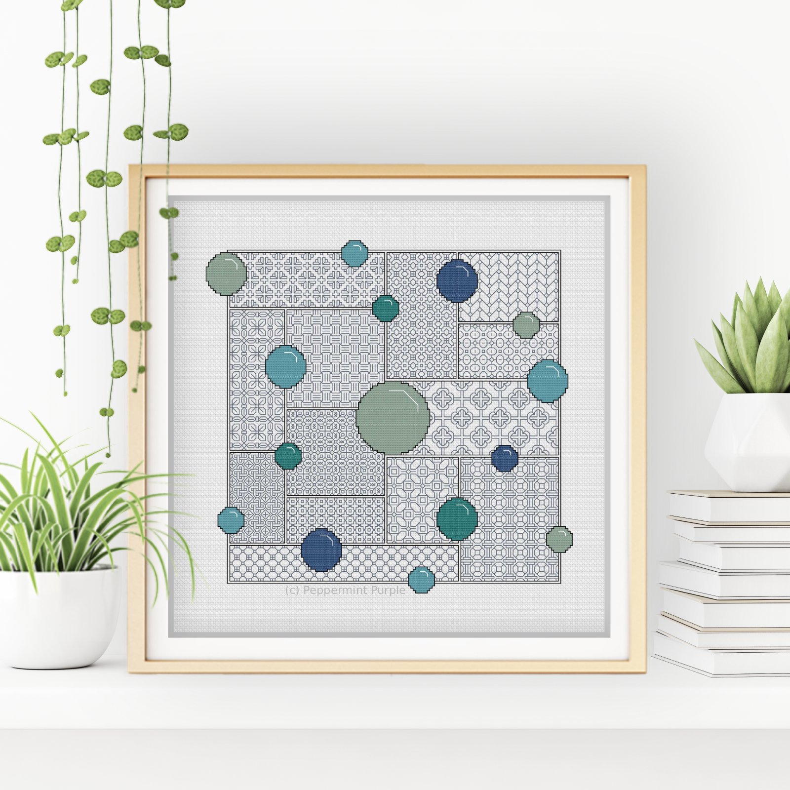 Bubbles Blackwork Pattern by Peppermint Purple