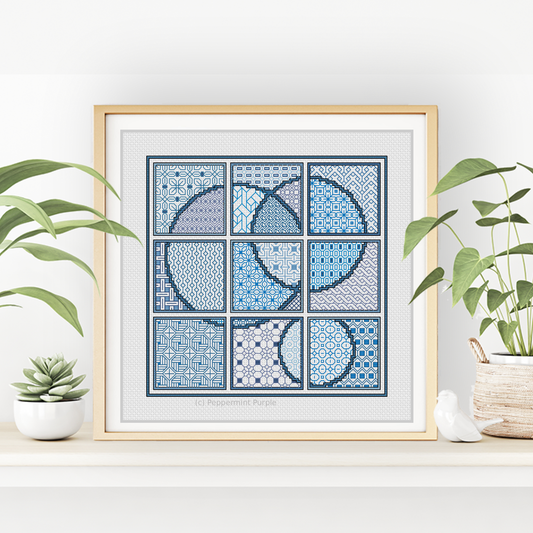 The Blue Edit Blackwork Pattern by Peppermint Purple