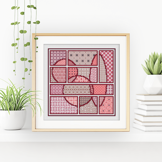 The Red Edit Blackwork Pattern by Peppermint Purple