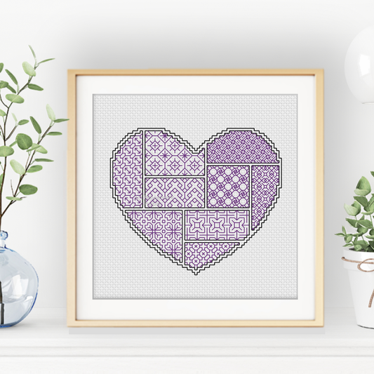 Blackwork Starter Kit - Heart Blackwork Kit by Peppermint Purple