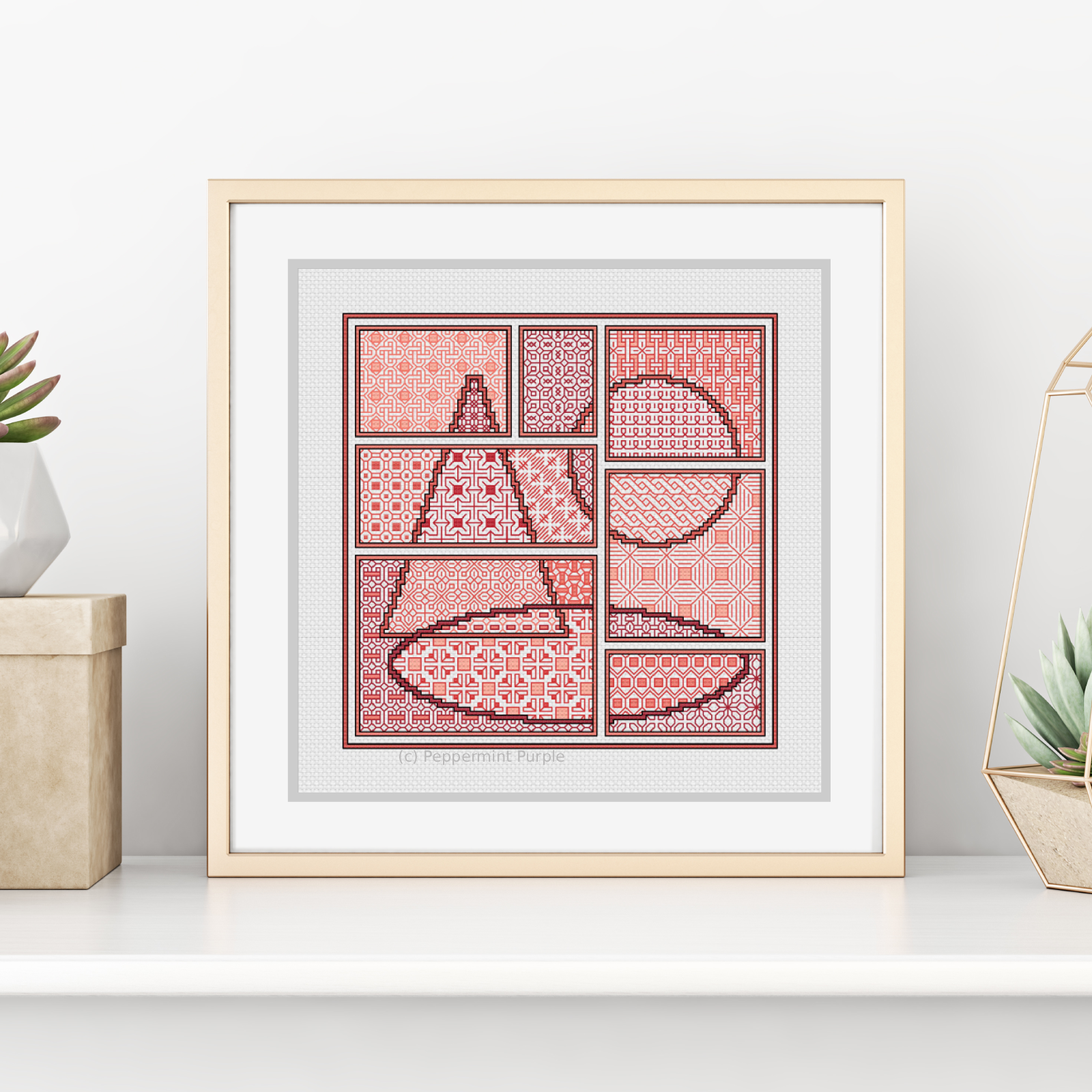 The Coral Edit Blackwork Pattern by Peppermint Purple